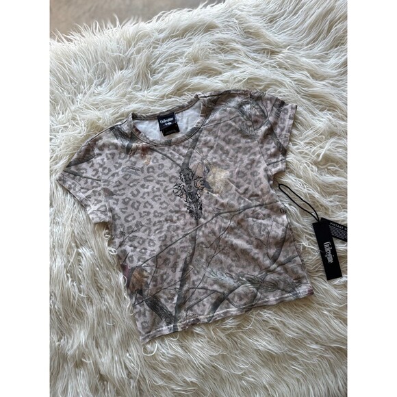 Civil Regime Concrete Sin Energy Baby Tee Sun Wash Leopard Camo Size Large - Picture 2 of 12